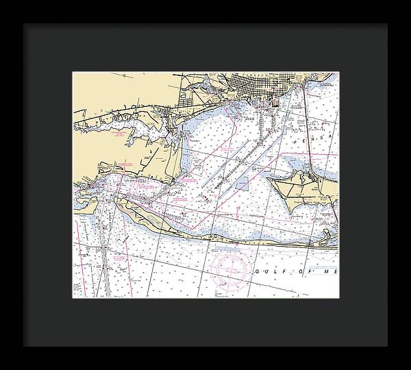 Pensacola-florida Nautical Chart - Framed Print