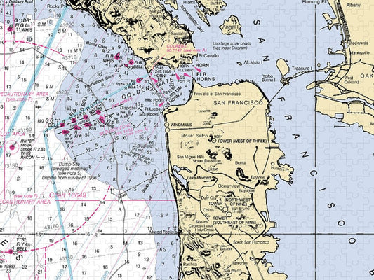 San Francisco California Nautical Chart Puzzle
