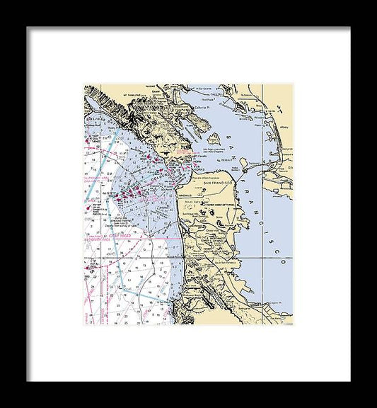 San Francisco-california Nautical Chart - Framed Print