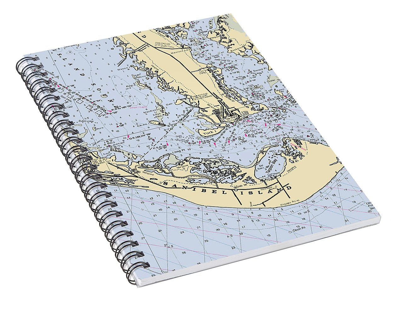 Sanibel-florida Nautical Chart - Spiral Notebook