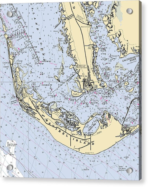 Sanibel-florida Nautical Chart - Acrylic Print