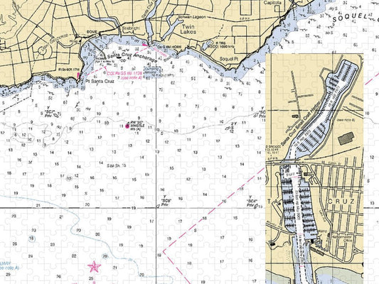 Santa Cruz California Nautical Chart Puzzle
