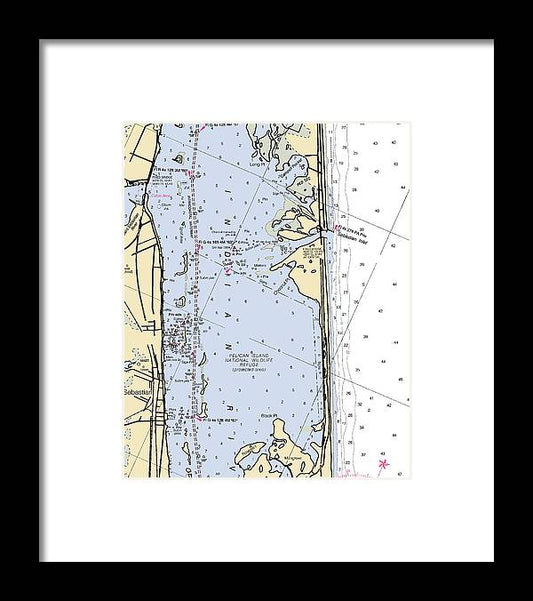 Sebastian Inlet-florida Nautical Chart - Framed Print