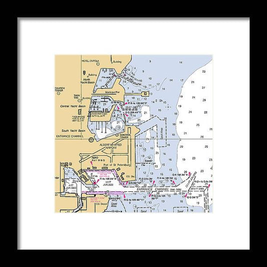 St Petersburg-florida Nautical Chart - Framed Print