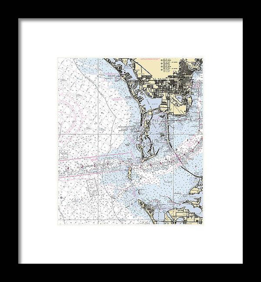 A beuatiful Framed Print of the Tampa Bay-Florida Nautical Chart by SeaKoast