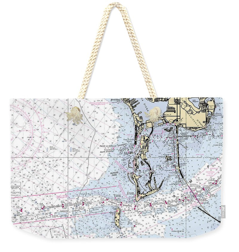 Tampa Bay-florida Nautical Chart - Weekender Tote Bag