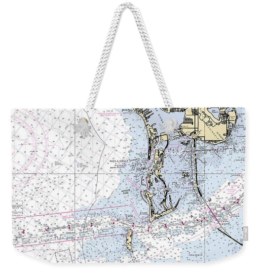 Tampa Bay-florida Nautical Chart - Weekender Tote Bag