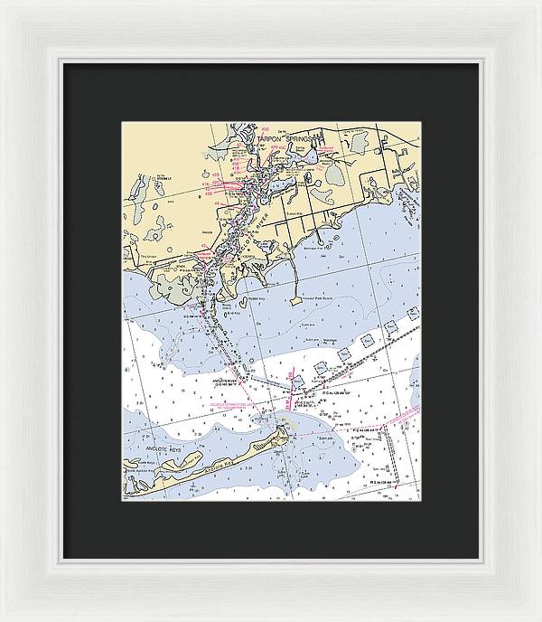 Tarpon Springs-florida Nautical Chart - Framed Print