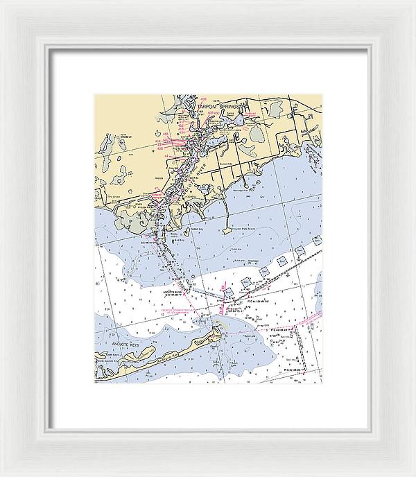 Tarpon Springs-florida Nautical Chart - Framed Print