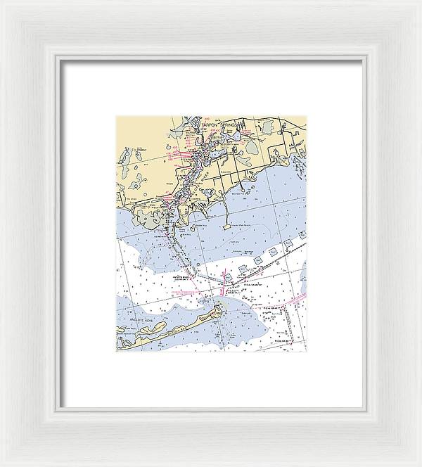 Tarpon Springs-florida Nautical Chart - Framed Print