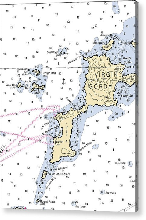 Virgin Gorda-Virgin Islands Nautical Chart  Acrylic Print