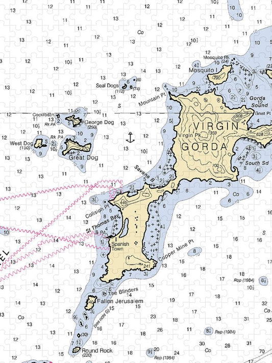 Virgin Gorda Virgin Islands Nautical Chart Puzzle