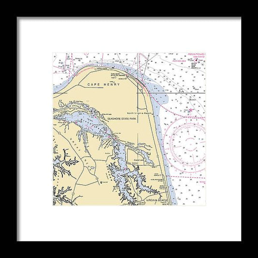 A beuatiful Framed Print of the Virginia Beach-Virginia Nautical Chart by SeaKoast
