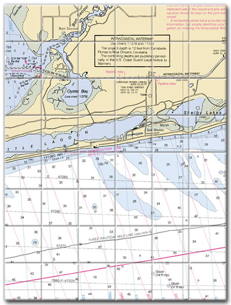 Gulf Shores Alabama Nautical Chart Tile Art-Mural-Kitchen Backsplash-Bathroom Tile-Countertop by SeaKoast