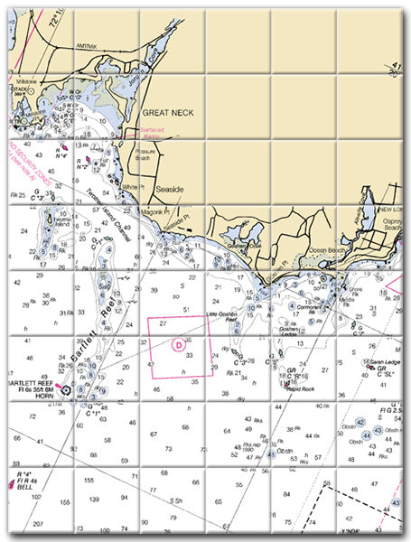 Waterford Connecticut Nautical Chart Tile Art-Mural-Kitchen Backsplash-Bathroom Tile-Countertop by SeaKoast