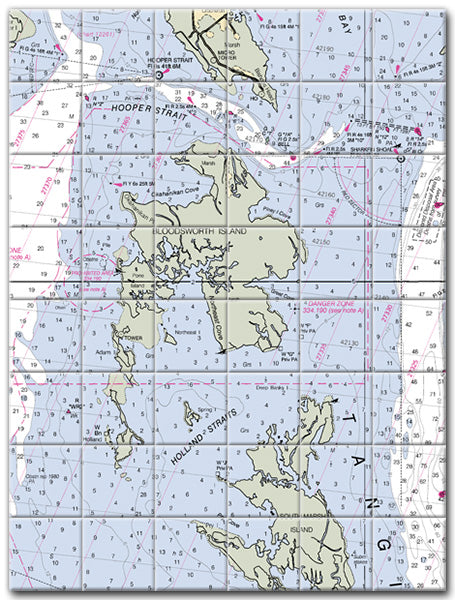 Bloodworth Island Maryland Nautical Chart Tile Art-Mural-Kitchen Backsplash-Bathroom Tile-Countertop by SeaKoast