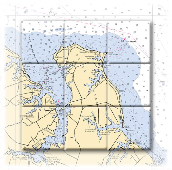 Coles Neck Virginia Nautical Chart Tile Art-Mural-Kitchen Backsplash-Bathroom Tile-Countertop by SeaKoast
