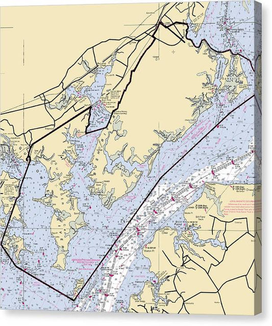 Aberdeen Proving Ground-Maryland Nautical Chart Canvas Print