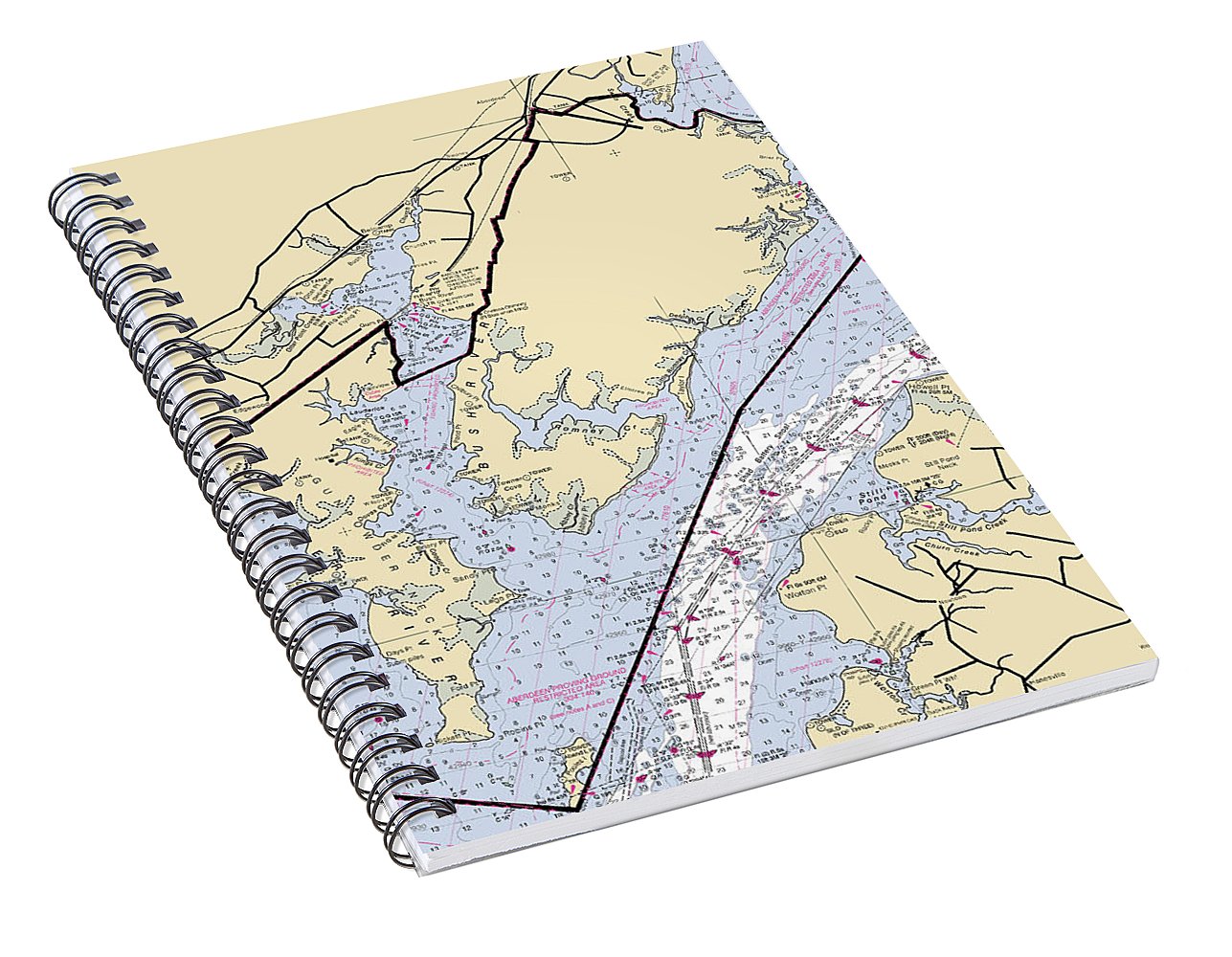 Aberdeen Proving Ground-maryland Nautical Chart - Spiral Notebook