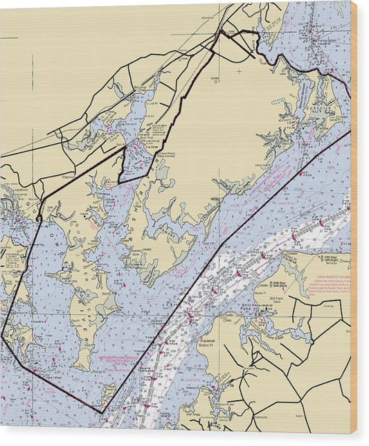 Aberdeen Proving Ground-Maryland Nautical Chart Wood Print