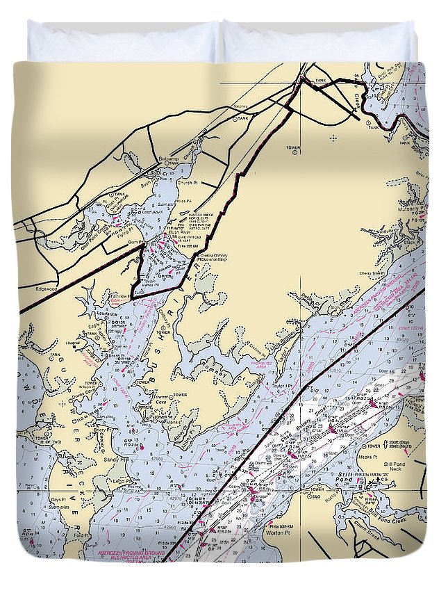 Aberdeen Proving Ground-maryland Nautical Chart - Duvet Cover