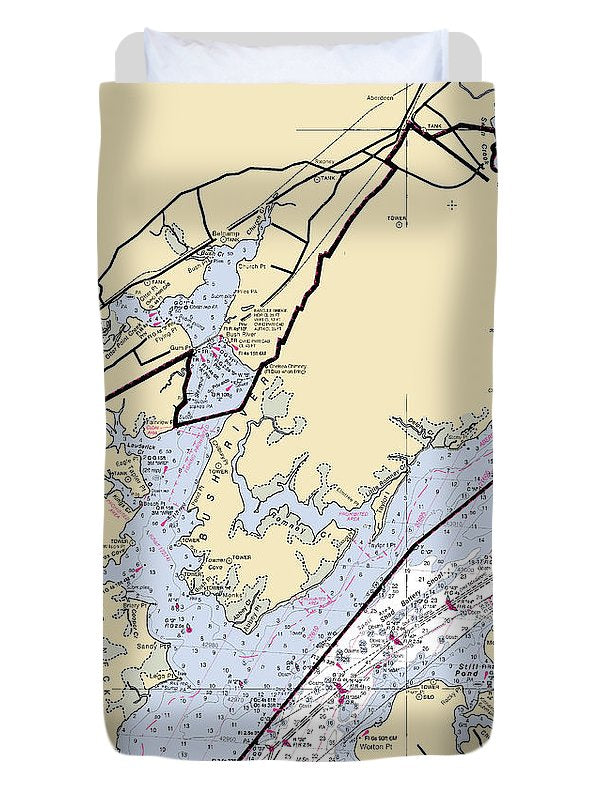 Aberdeen Proving Ground-maryland Nautical Chart - Duvet Cover