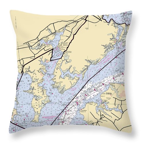 Aberdeen Proving Ground-maryland Nautical Chart - Throw Pillow