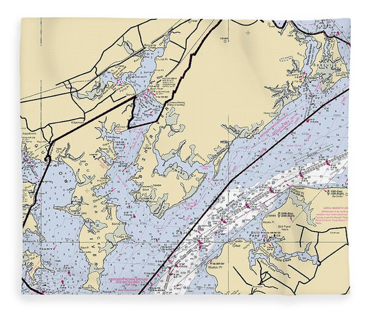 Aberdeen Proving Ground Maryland Nautical Chart Blanket