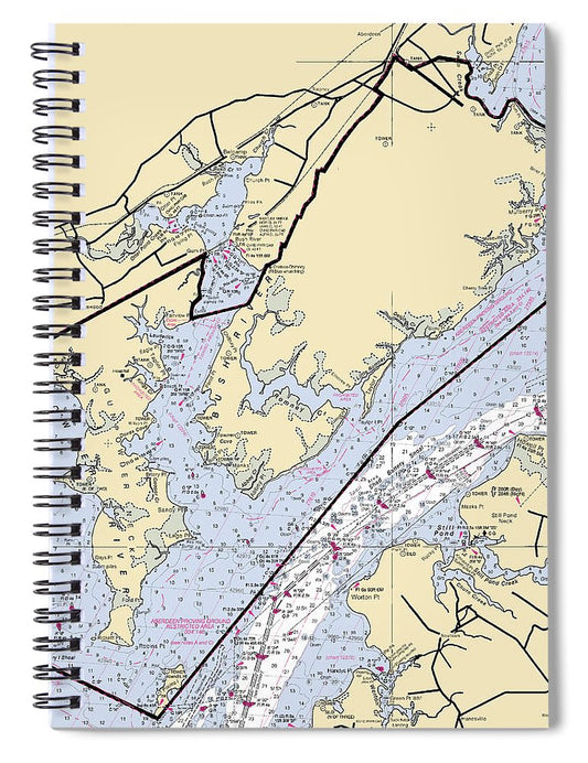 Aberdeen Proving Ground Maryland Nautical Chart Spiral Notebook