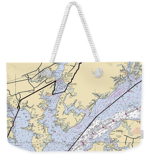 Aberdeen Proving Ground-maryland Nautical Chart - Weekender Tote Bag
