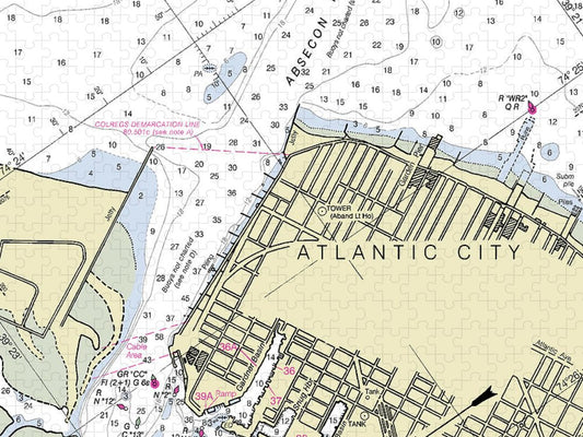 Absecon Inlet New Jersey Nautical Chart Puzzle