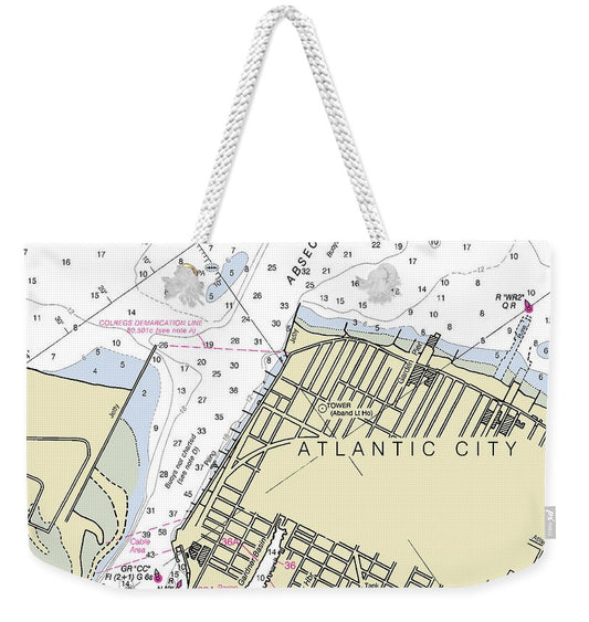 Absecon Inlet New Jersey Nautical Chart - Weekender Tote Bag