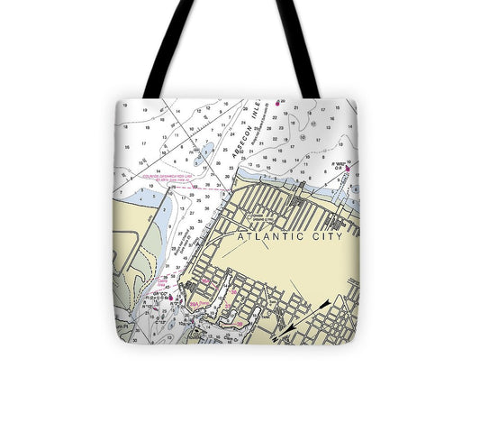 Absecon Inlet New Jersey Nautical Chart Tote Bag