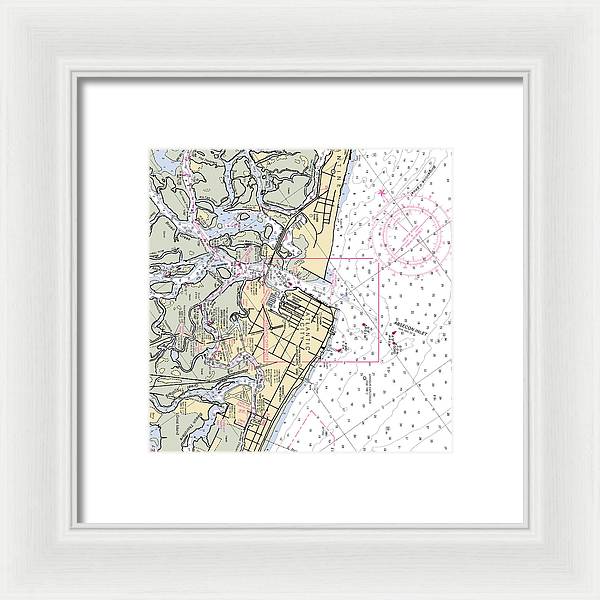 Absecon Inlet -new Jersey Nautical Chart _v2 - Framed Print