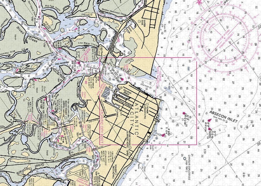 Absecon Inlet -new Jersey Nautical Chart _v2 - Puzzle