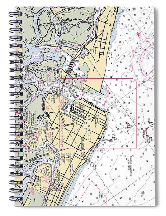 Absecon Inlet  New Jersey Nautical Chart _V2 Spiral Notebook