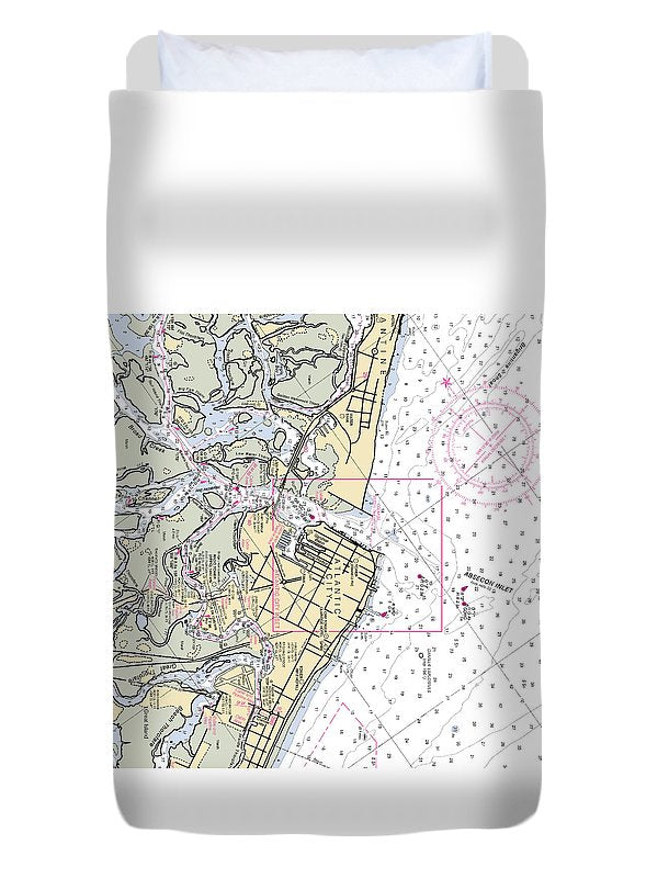 Absecon Inlet -new Jersey Nautical Chart _v2 - Duvet Cover