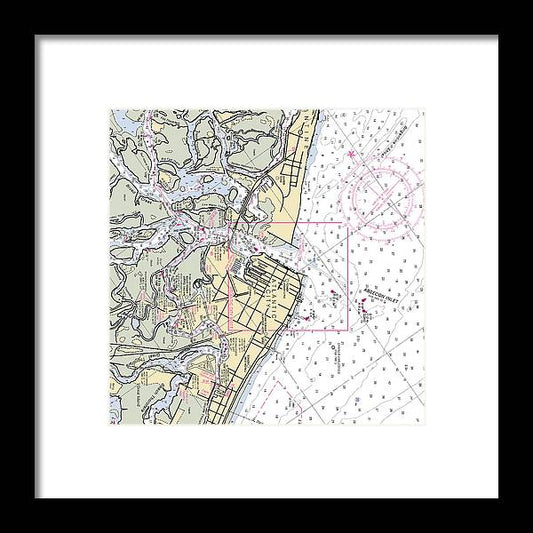 A beuatiful Framed Print of the Absecon Inlet -New Jersey Nautical Chart _V2 by SeaKoast