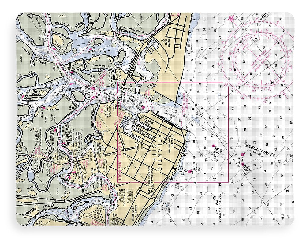 Absecon Inlet -new Jersey Nautical Chart _v2 - Blanket