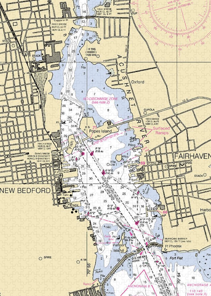 Acushnet River-massachusetts Nautical Chart - Puzzle
