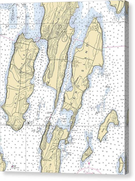 Alburg Passage-Lake Champlain  Nautical Chart Canvas Print