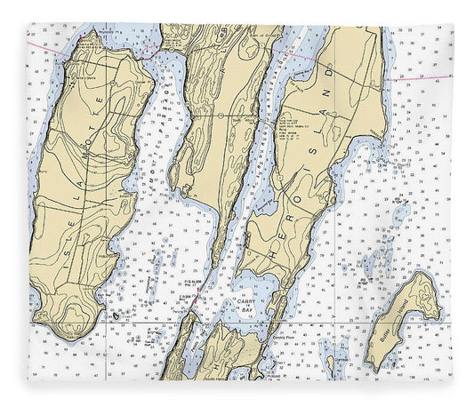 Alburg Passage Lake Champlain  Nautical Chart Blanket