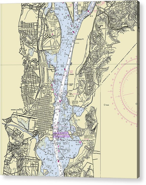 Alexandria Virginia Nautical Chart  Acrylic Print