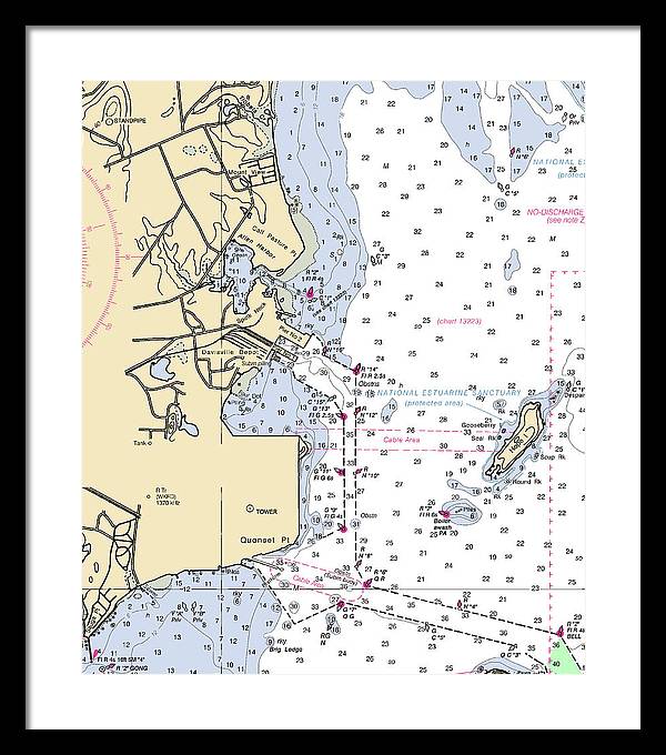 Allen Harbor-rhode Island Nautical Chart - Framed Print