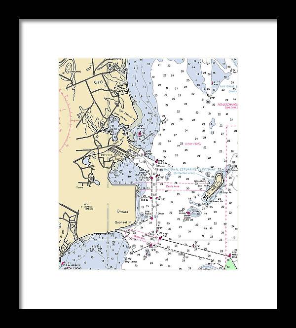 Allen Harbor-rhode Island Nautical Chart - Framed Print