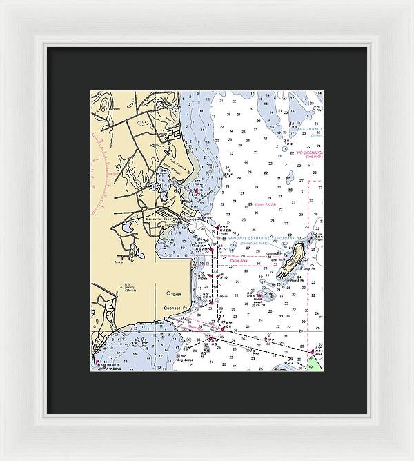 Allen Harbor-rhode Island Nautical Chart - Framed Print