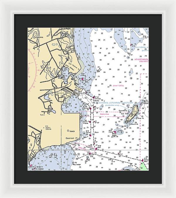 Allen Harbor-rhode Island Nautical Chart - Framed Print