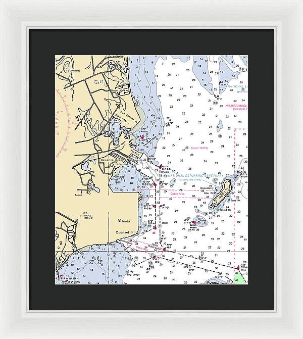 Allen Harbor-rhode Island Nautical Chart - Framed Print