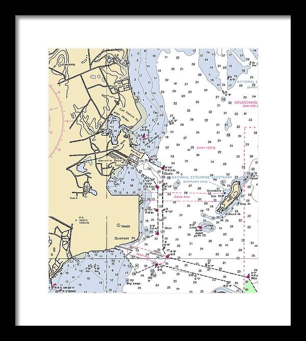 Allen Harbor-rhode Island Nautical Chart - Framed Print