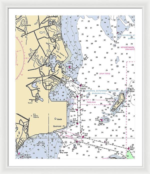 Allen Harbor-rhode Island Nautical Chart - Framed Print